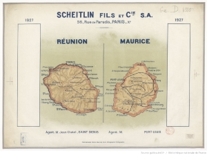 Cartes de la Réunion et de Maurice (1927) via Gallica